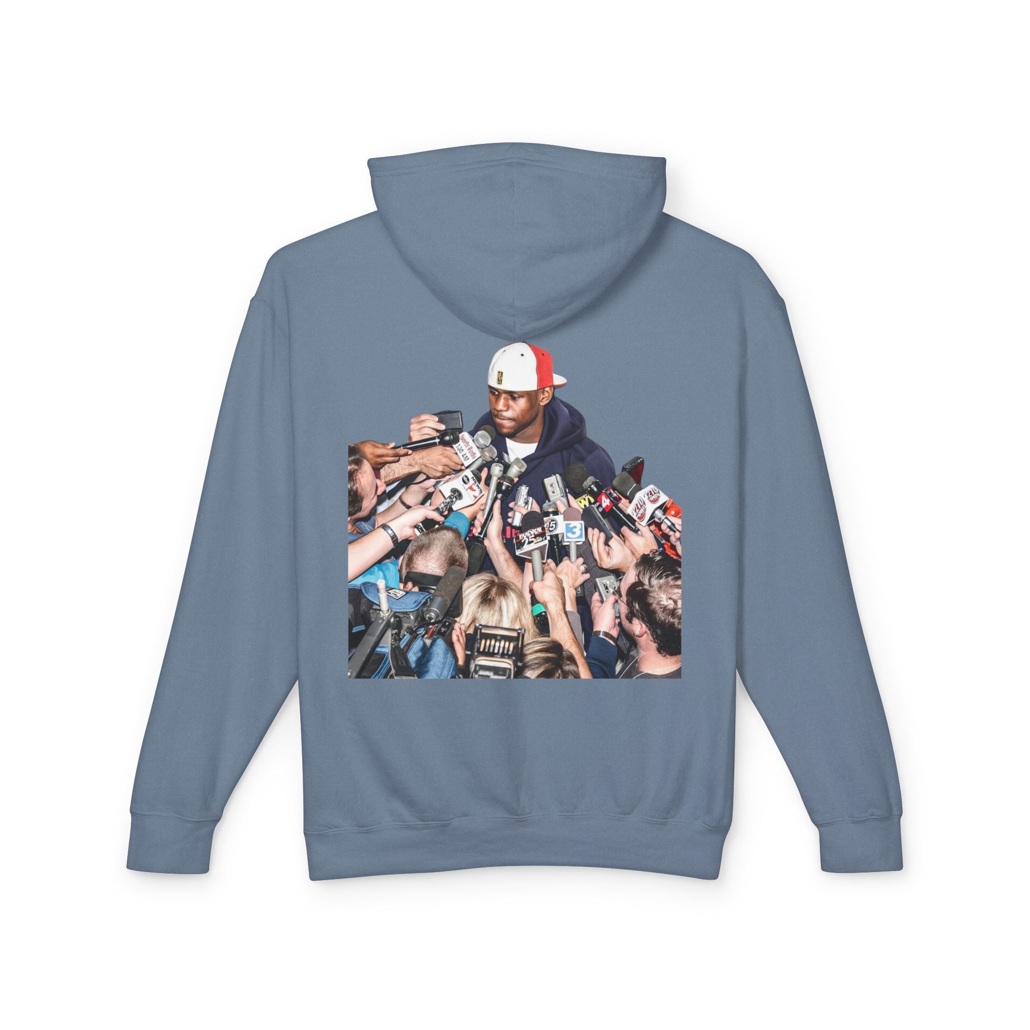 Hoodie — Iconic Press Photo Pullover (Back Photo, Minimal Front Logo)
