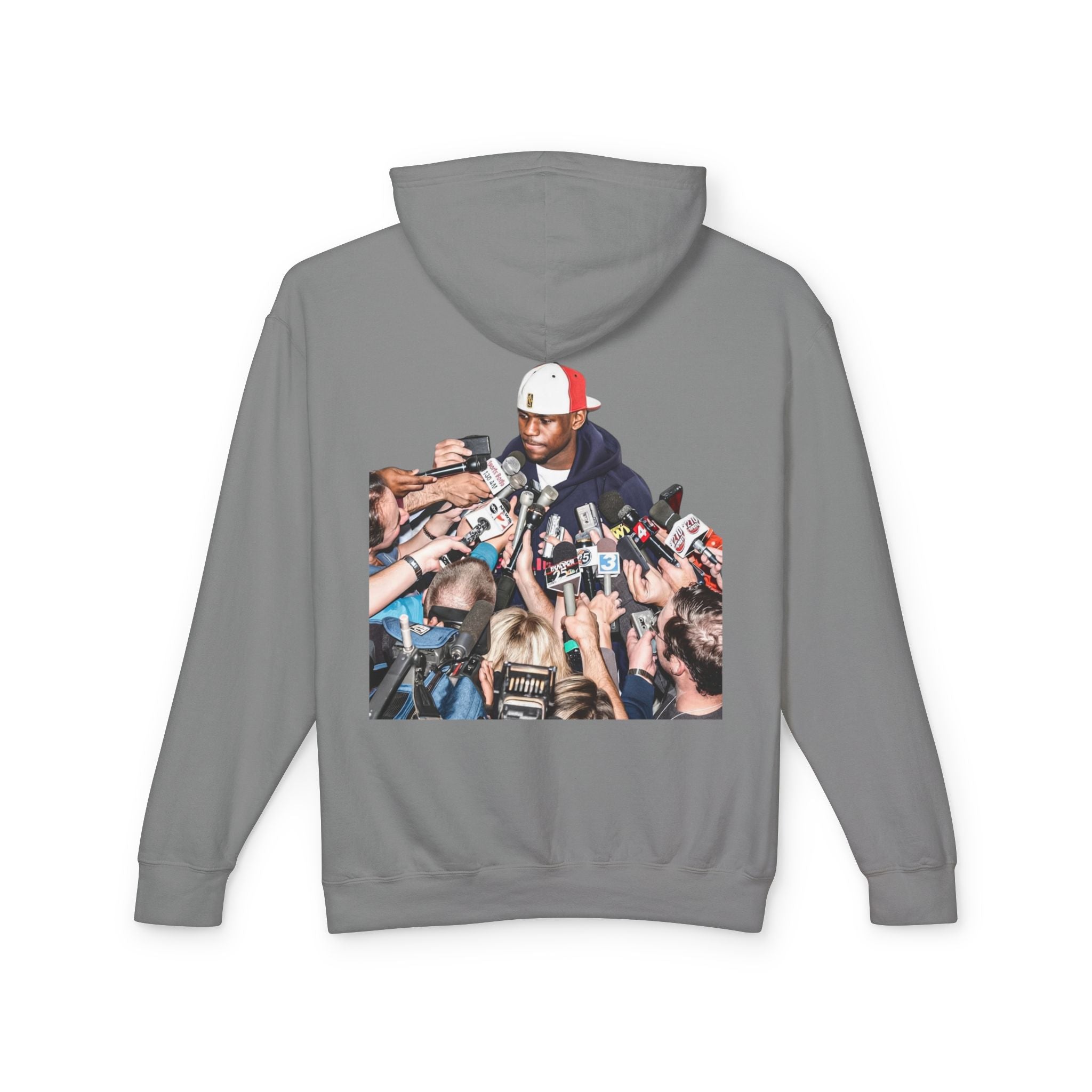 Hoodie — Iconic Press Photo Pullover (Back Photo, Minimal Front Logo)