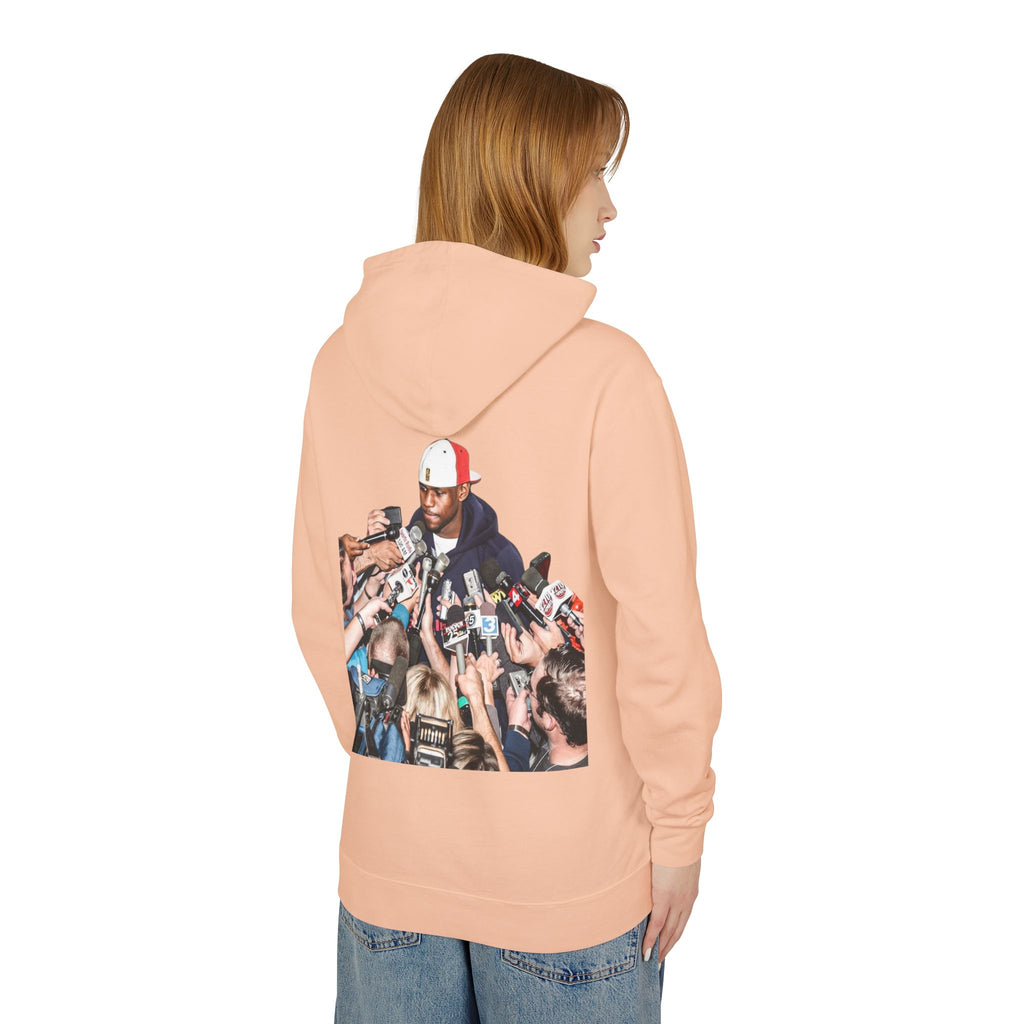 Hoodie — Iconic Press Photo Pullover (Back Photo, Minimal Front Logo)