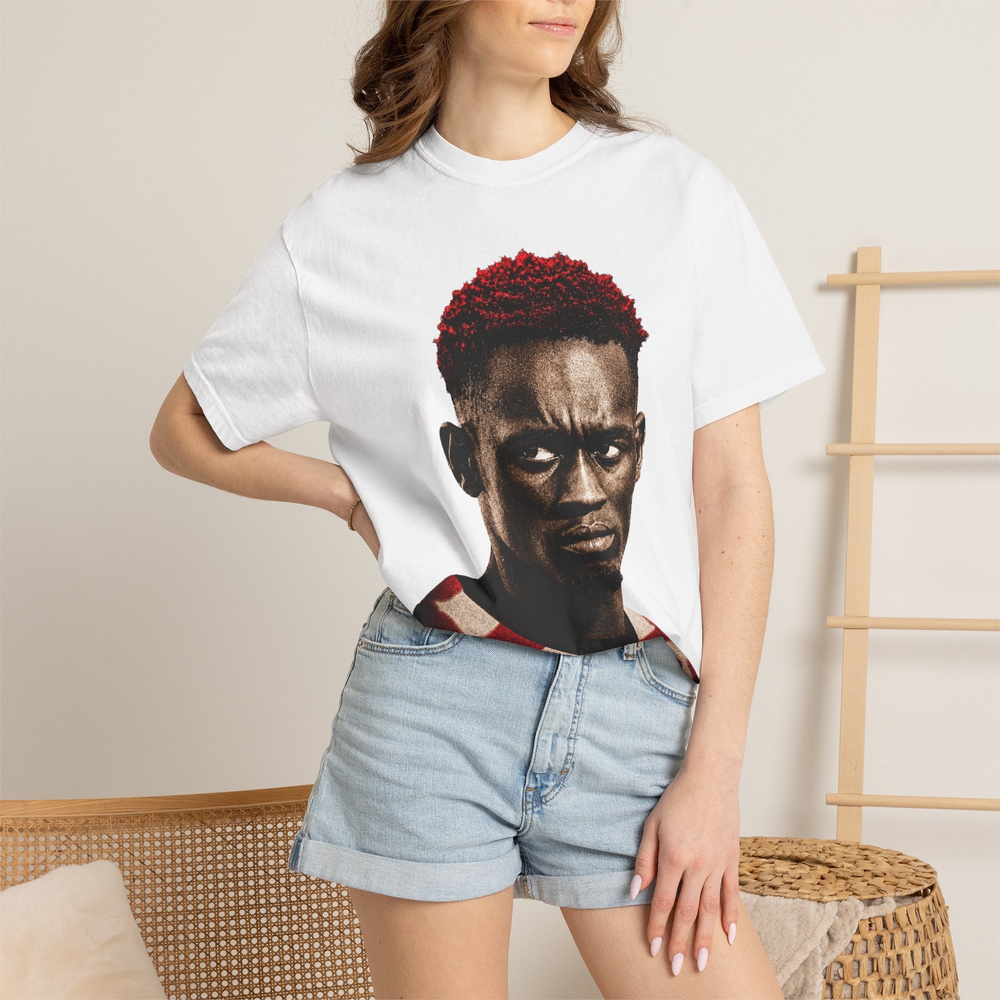 T‑Shirt — Portrait Front with American Flag USA Back