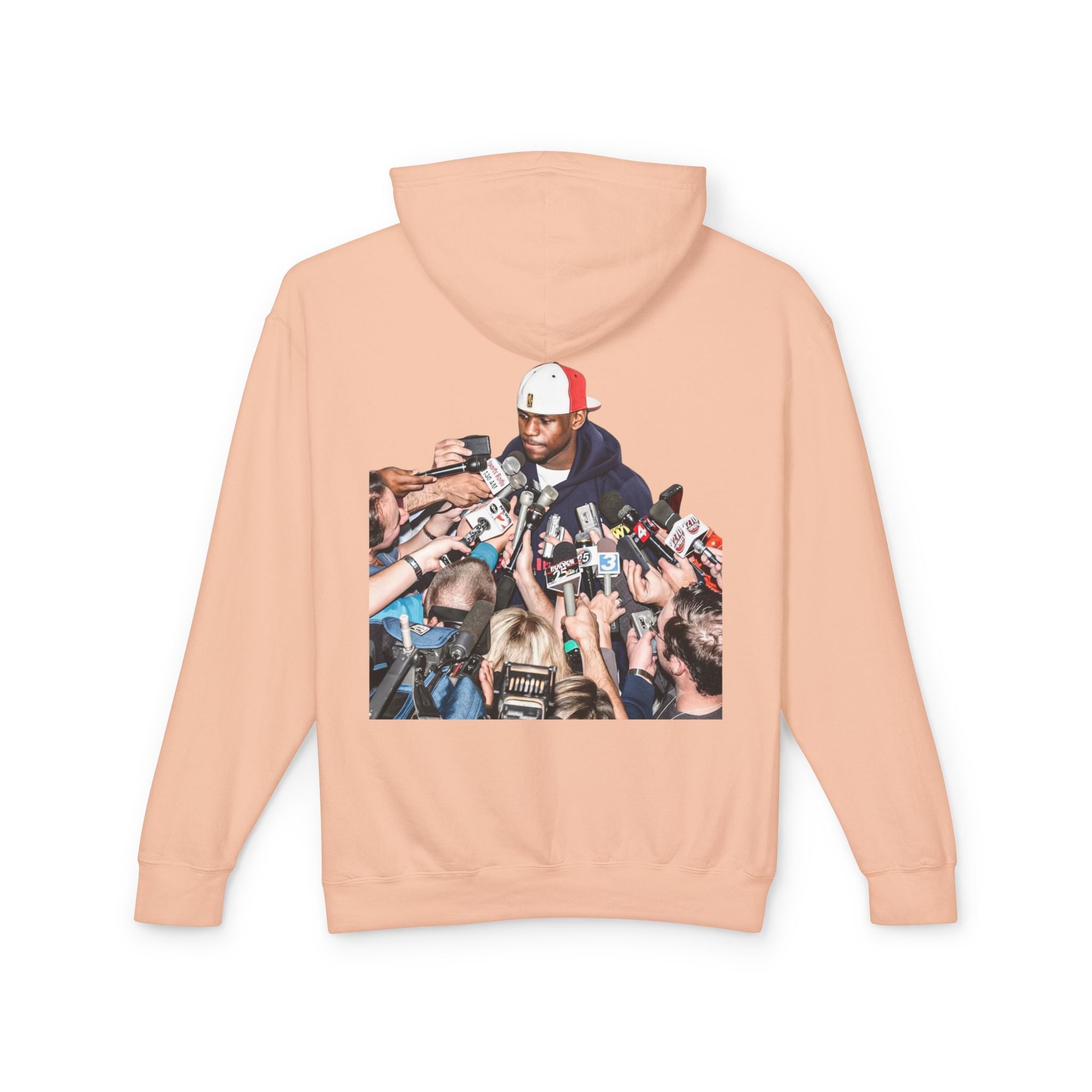 Hoodie — Iconic Press Photo Pullover (Back Photo, Minimal Front Logo)
