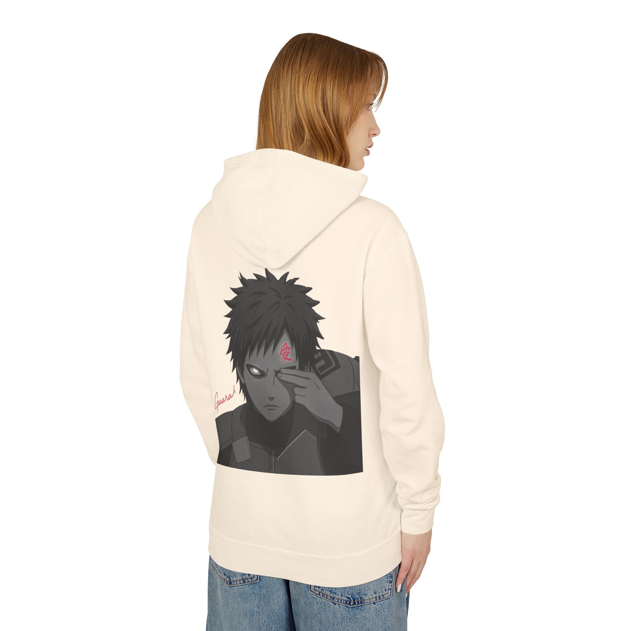 Kanji Love Hoodie — Anime Gaara Graphic Pullover