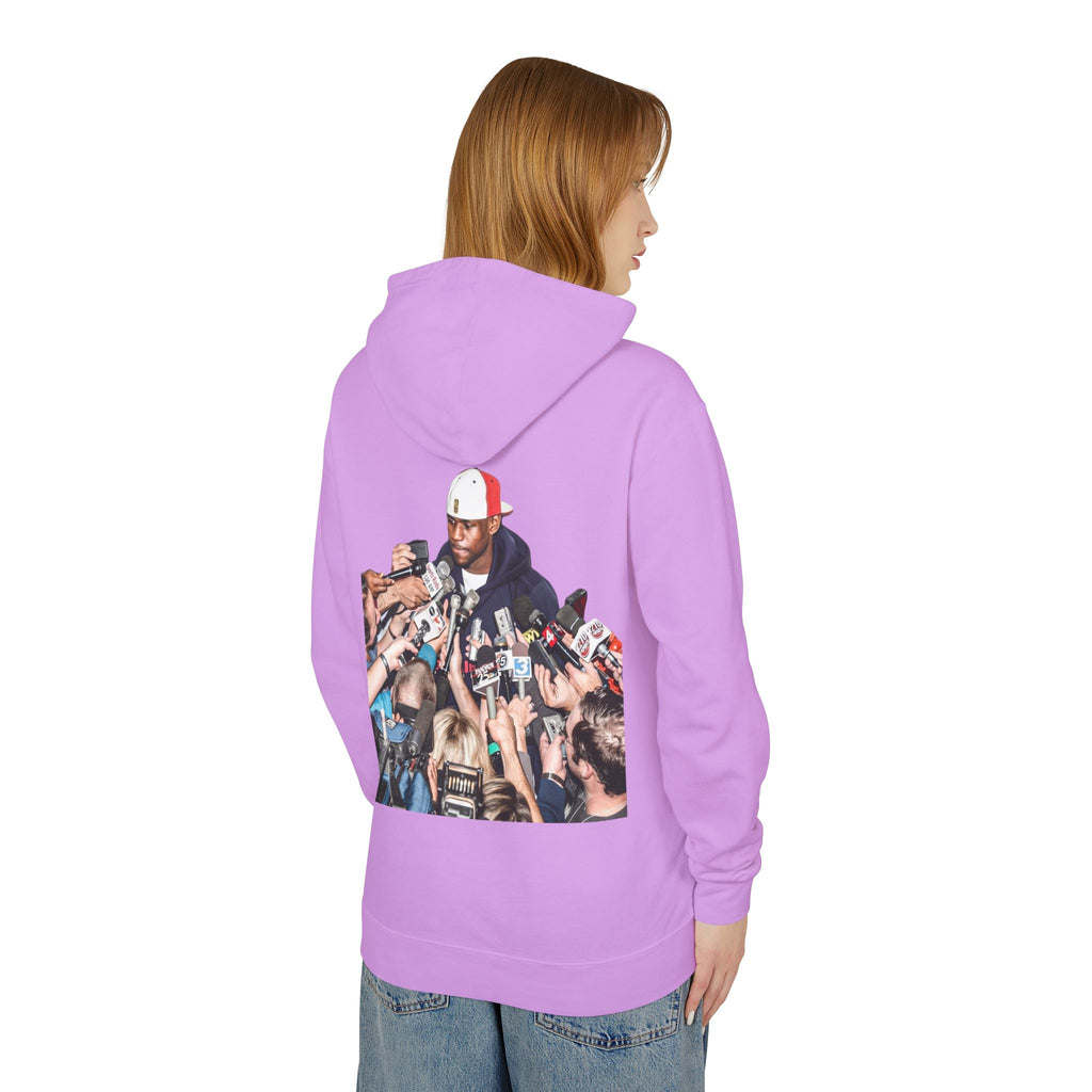 Hoodie — Iconic Press Photo Pullover (Back Photo, Minimal Front Logo)
