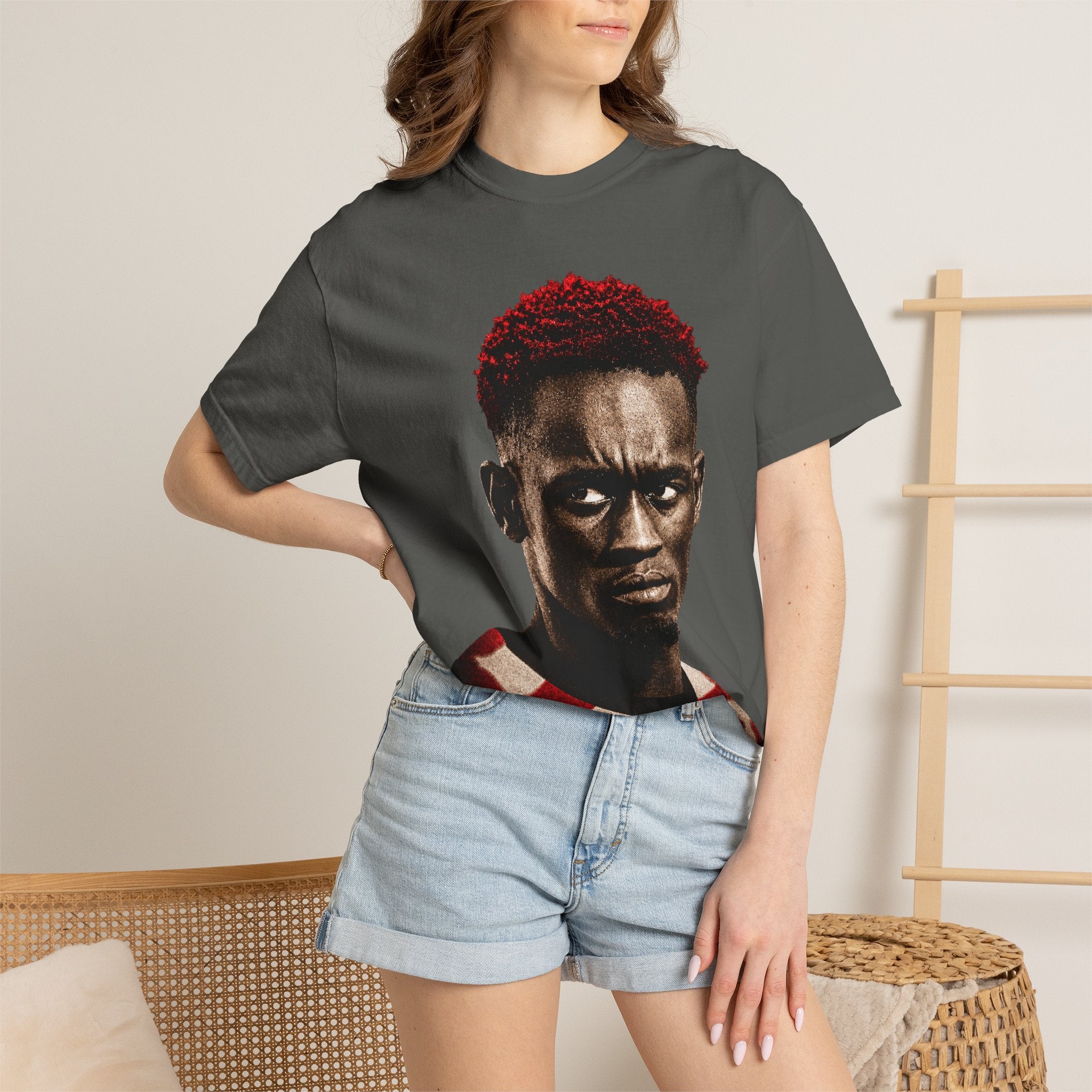 T‑Shirt — Portrait Front with American Flag USA Back
