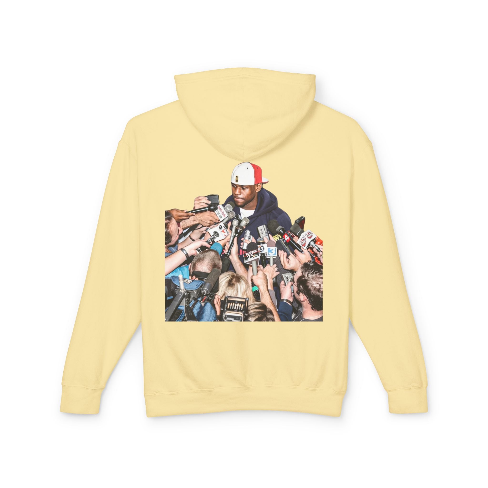 Hoodie — Iconic Press Photo Pullover (Back Photo, Minimal Front Logo)