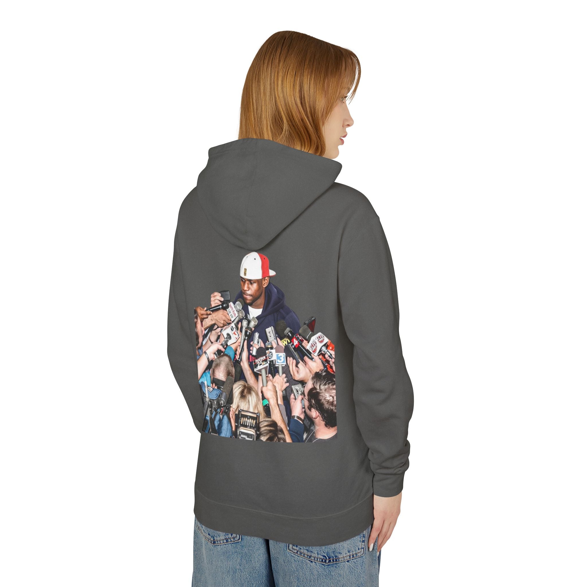 Hoodie — Iconic Press Photo Pullover (Back Photo, Minimal Front Logo)