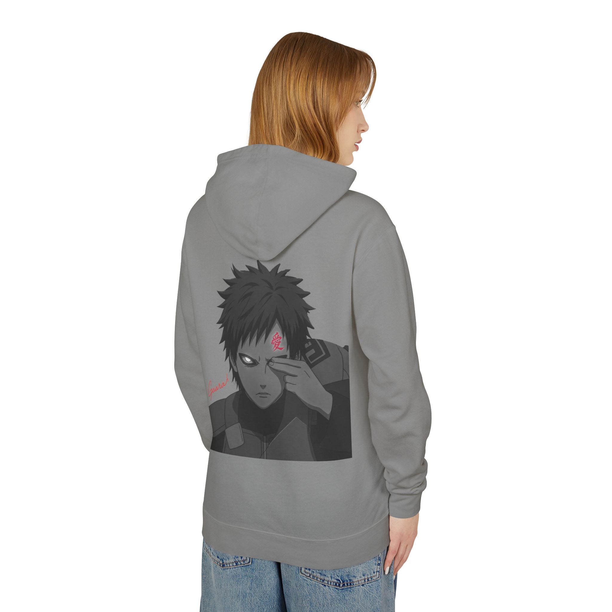 Kanji Love Hoodie — Anime Gaara Graphic Pullover