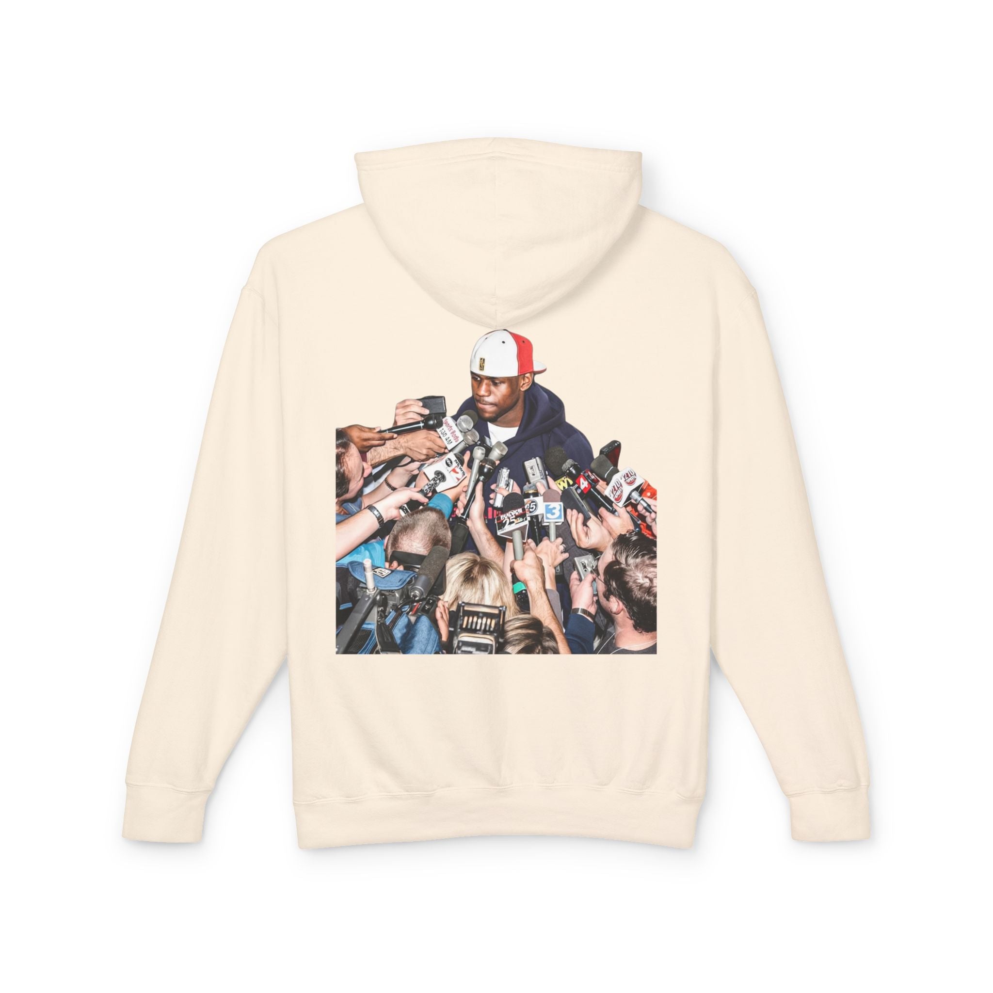 Hoodie — Iconic Press Photo Pullover (Back Photo, Minimal Front Logo)