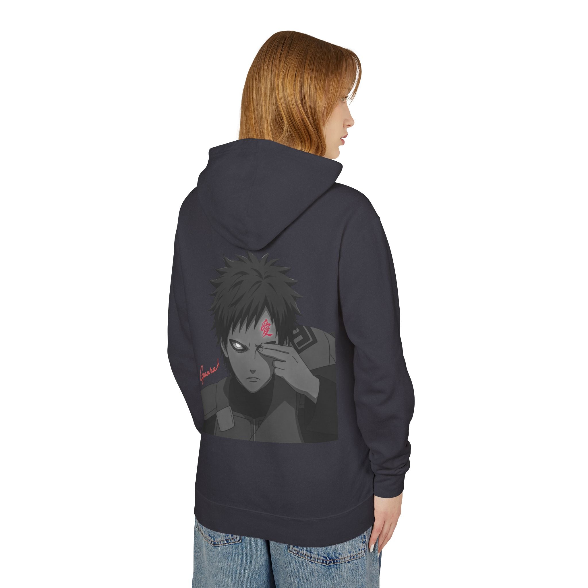 Kanji Love Hoodie — Anime Gaara Graphic Pullover