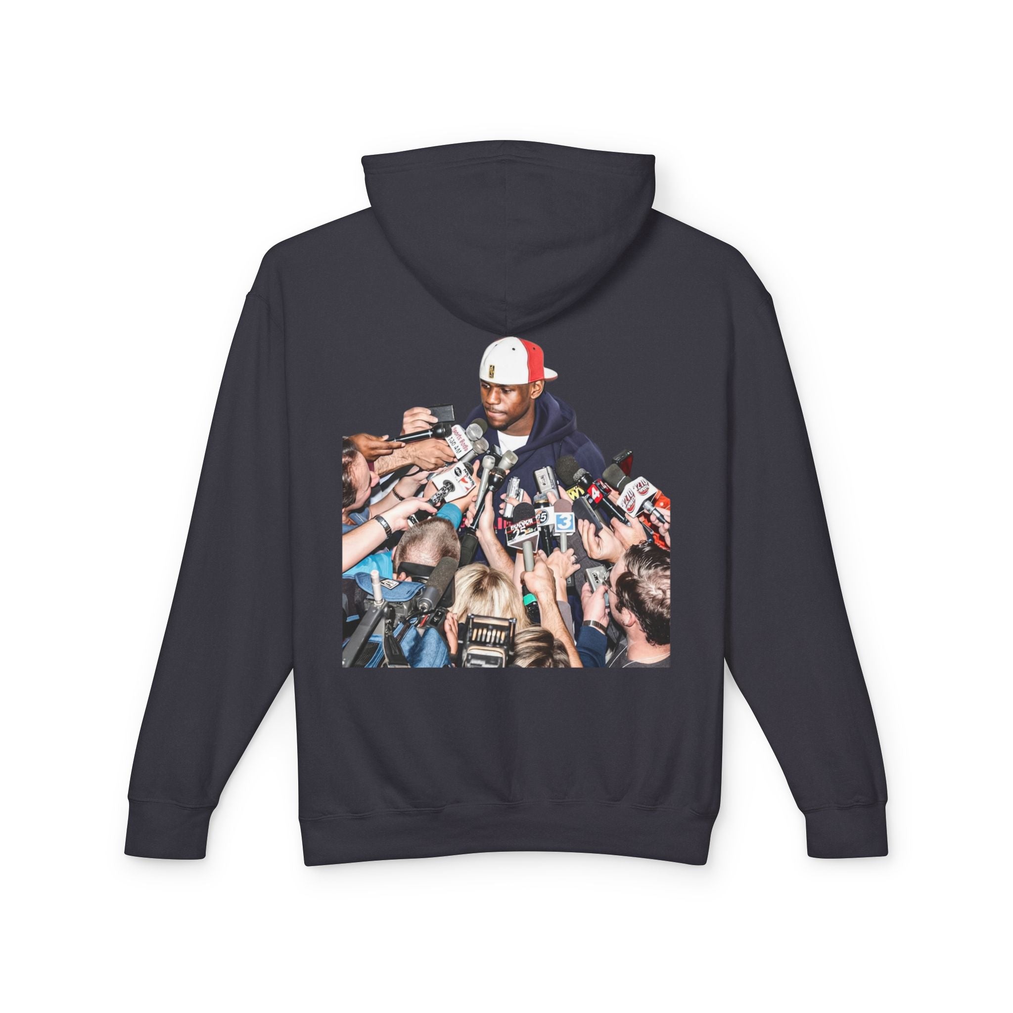 Hoodie — Iconic Press Photo Pullover (Back Photo, Minimal Front Logo)