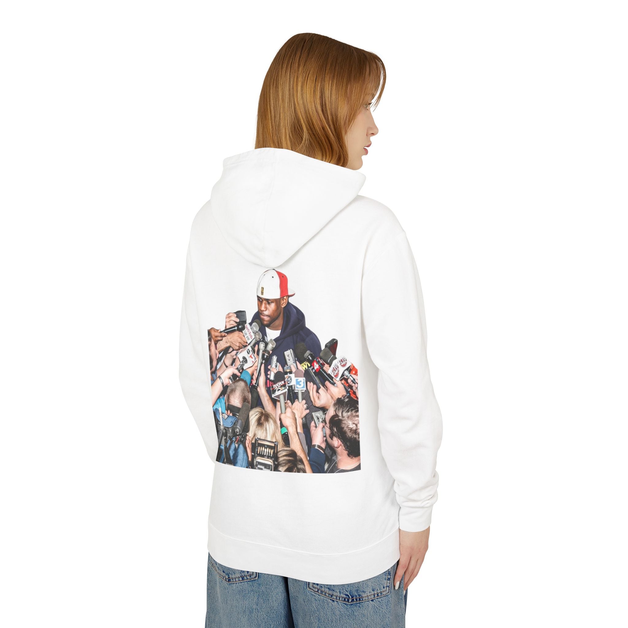 Hoodie — Iconic Press Photo Pullover (Back Photo, Minimal Front Logo)
