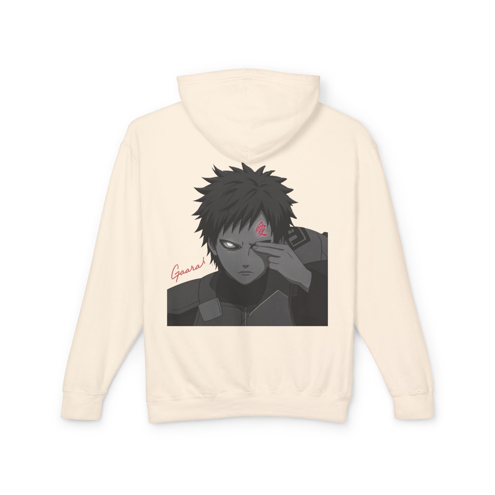 Kanji Love Hoodie — Anime Gaara Graphic Pullover