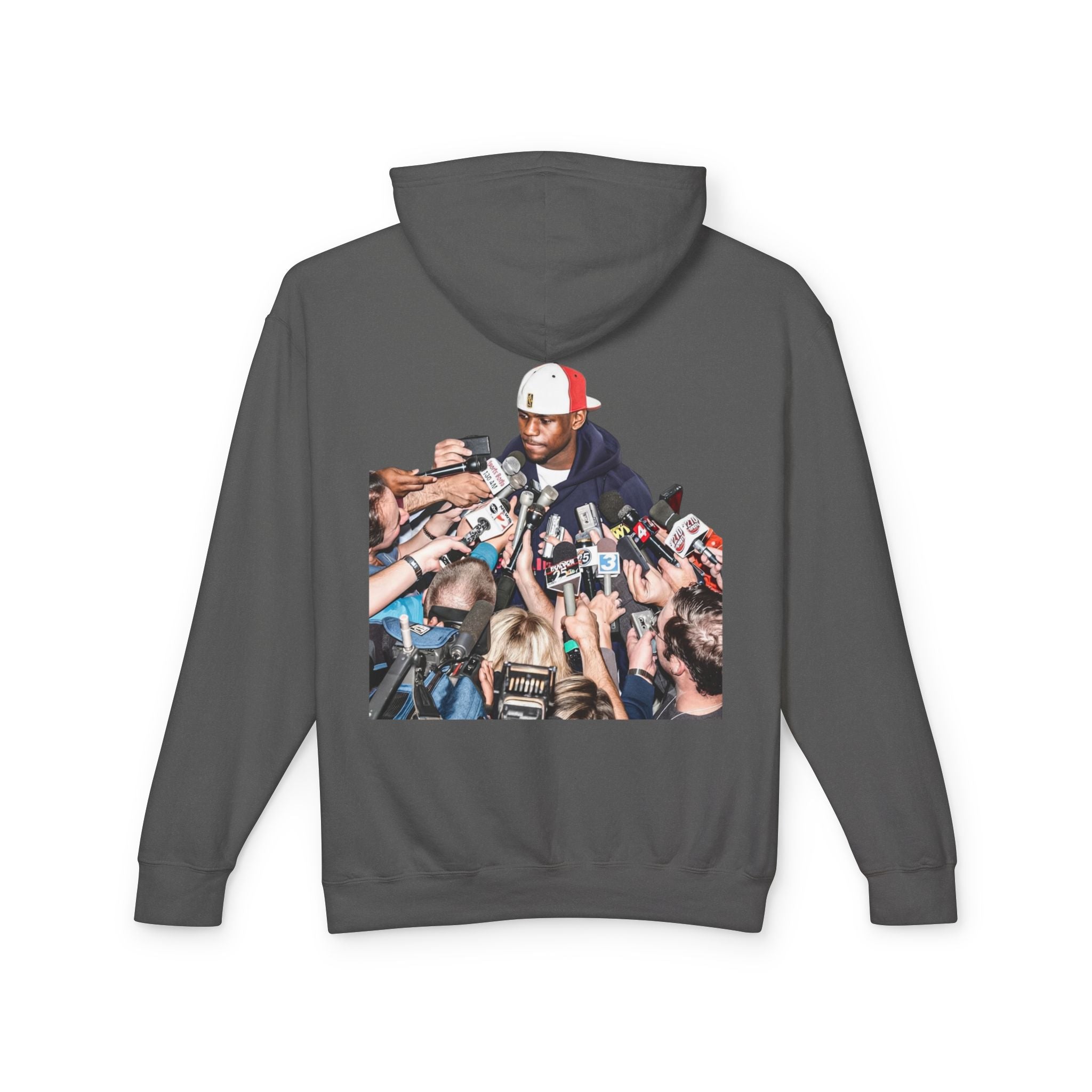 Hoodie — Iconic Press Photo Pullover (Back Photo, Minimal Front Logo)