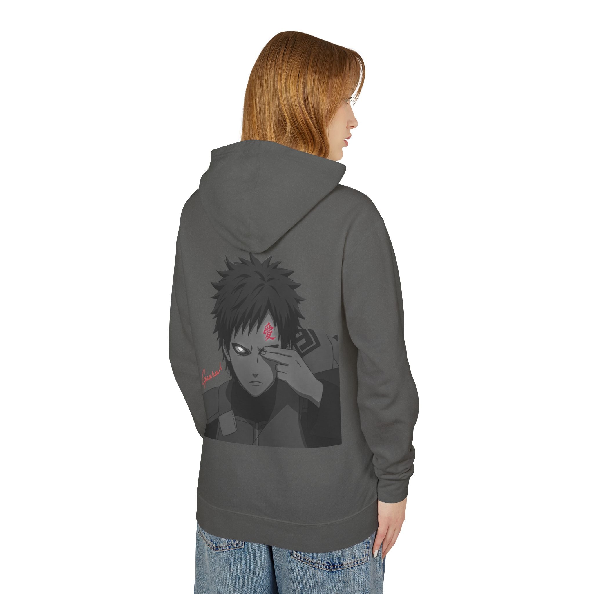Kanji Love Hoodie — Anime Gaara Graphic Pullover