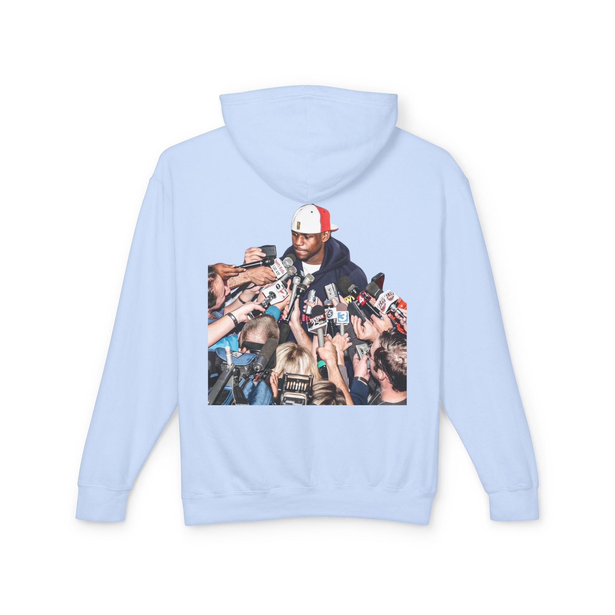 Hoodie — Iconic Press Photo Pullover (Back Photo, Minimal Front Logo)