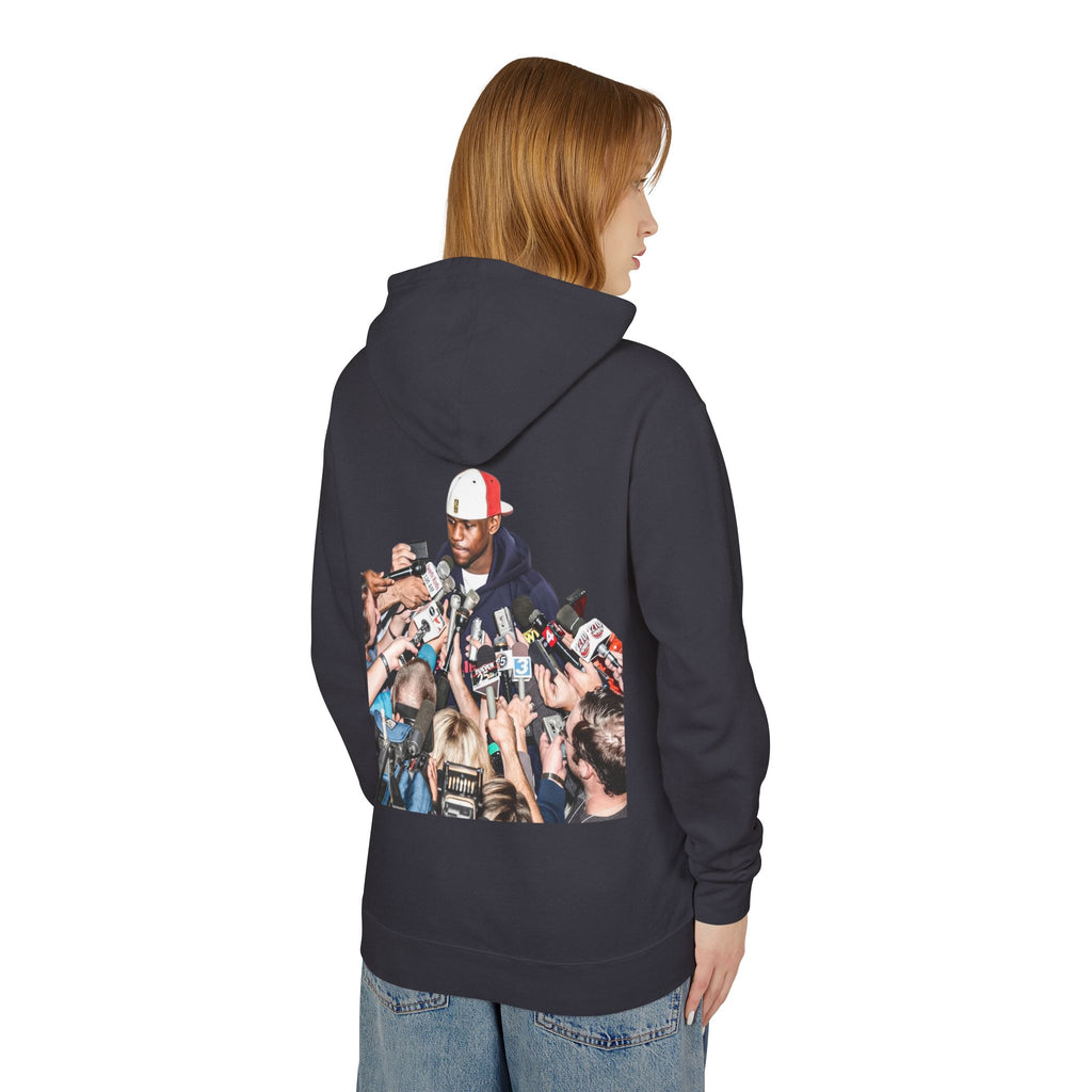Hoodie — Iconic Press Photo Pullover (Back Photo, Minimal Front Logo)